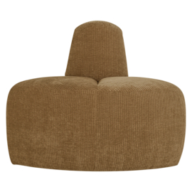 377901- H | Mojo eetbank hoek rond rugleuning - rib honinggeel | WOOOD