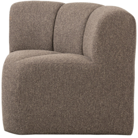 377533-BM | Mojo eetbank hoek met rugleuning - bouclé bruin melange | WOOOD