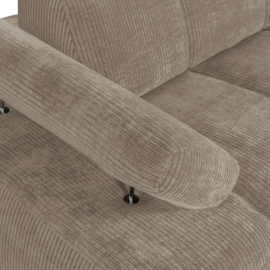 377454/5-D | Mojo 1,5-zits element met arm (links of rechts) - ribstof donkerzand | WOOOD