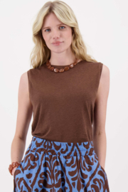  Singlet met lurex boord - bruin | Zusss 