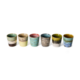 KST0239 | 70s ceramics: coffee mugs, indulgence (set of 6) | HKliving - Medio oktober verwacht!