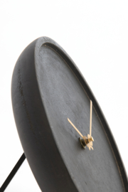 7114084 | Klok Ø15 cm VETI - mango hout donkerbruin | Light & Living