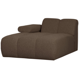 377459/60-BM | Mojo chaise longue element (links of rechts) - bouclé bruin melange | WOOOD