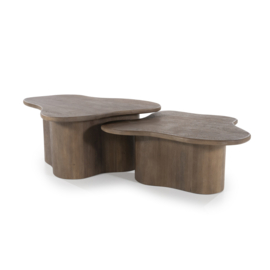 240219 | Coffee table set Fall (set of 2) - brown | By-Boo