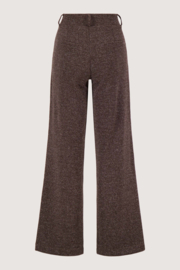 Tweed broek met naad - chocolade bruin | Zusss 