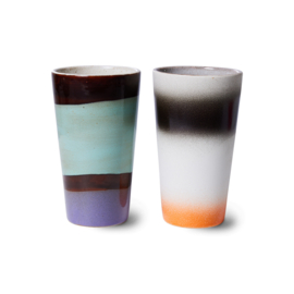 ACE7172 | 70s ceramics: latte mugs, Boogie (set of 2) | HKliving