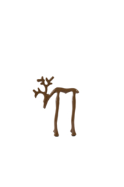 7623061 | Ornament 15x6x20 cm DEER - shiny caramel | Light & Living - Wordt verwacht!