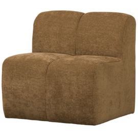 377519-H | Mojo eetbank met rugleuning 84cm - ribstof honinggeel | WOOOD