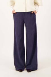 Visgraat broek met stretch - jeansblauw | Zusss 