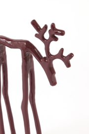 7623117 | Ornament 15x6x25 cm DEER - shiny burgundy | Light & Living - Wordt verwacht!