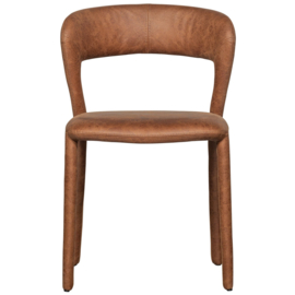 801419-B | Noble eetkamerstoel lederlook - cognac | WOOOD