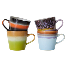 ACE7231 | 70s ceramics: cappuccino mugs, Solid (set of 4) | HKliving - Verwacht in november!
