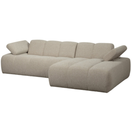 377465-EM | Mojo chaise longue bank rechts - bouclé beige melange | WOOOD