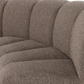 377902- BM | Mojo eetbank half ronde hoek met rugleuning - boucle bruin | WOOOD