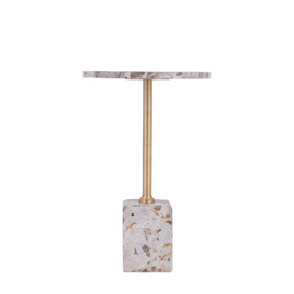 733124 | Ebe sidetable low - beige marble | PTMD