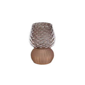 735573 | Cabrini glass pinecone tealight - beige | PTMD