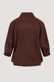  Crepe marocain blouse - bruin | Zusss - Binnenkort verwacht!!