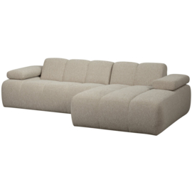 377465-EM | Mojo chaise longue bank rechts - bouclé beige melange | WOOOD
