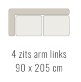 4-zits arm links - Tessa 90x205 cm | Sevn