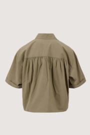  Boxy blouse met korte mouw - light mossgreen | Zusss