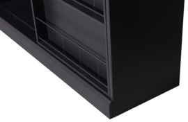373650-Z | Swing schuifdeurkast - grenen geschuurd mat zwart [fsc] | WOOOD Exclusive