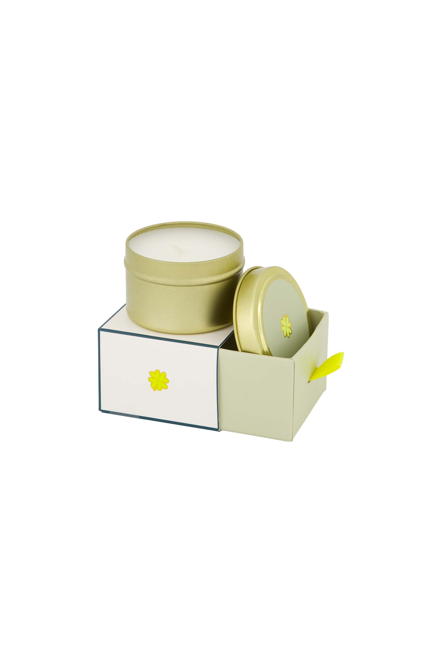 Geurkaars tinnen in schuifdoosje veel geluk - wit/groen | Zusss 