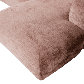 375073-T | Cloud chaise longue rechts - geweven chenille taupe/roze | WOOOD