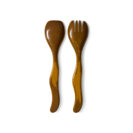 KCU0017 | Salad cutlery, ochre (set of 2) | HKliving