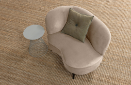 340475-KG | Sara lounge fauteuil links - fluweel khaki | WOOOD