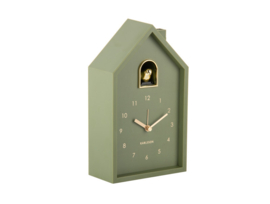 KA6077GR | Alarm clock modern cuckoo Oro - luxury green | Karlsson by Present Time
