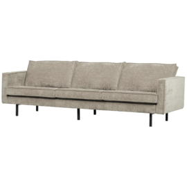 800543-D | Rodeo 3-zits bank - ribstof donkerzand | WOOOD