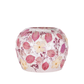 735990 | Ailla tealight with dried flowers L - pink | PTMD