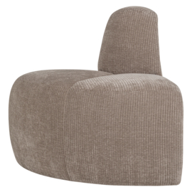 377901- D | Mojo eetbank hoek rond rugleuning - rib donkerzand | WOOOD