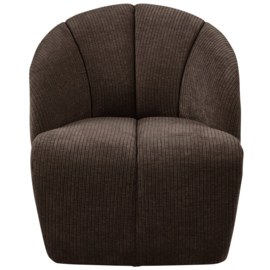 377463-B | Mojo draaifauteuil - ribstof bruin | WOOOD