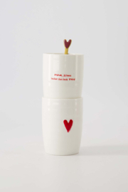 Koffiemok mam - wit/rood | Zusss 
