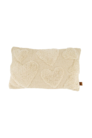 Kussen hartjes 50x30cm - ecru | Zusss - Wordt verwacht!
