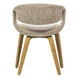 377505-ZN | Yossi eetkamerstoel - zand met houten poot naturel | WOOOD
