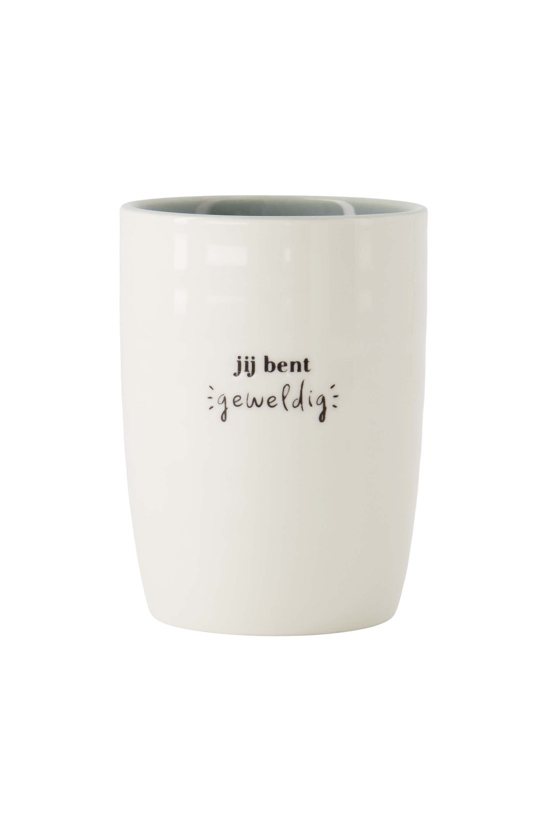 Koffiemok jij bent geweldig - wit/grijsblauw | Zusss - Wordt verwacht!