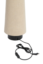 1891412 | Tafellamp Ø19x52,5 cm HOWIE - mat zwart+naturel | Light & Living