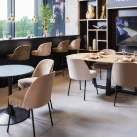 377344 | Bistro trompetvoet - metaal matzwart 72xø60cm | WOOOD