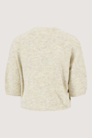 Basic vestje met broche 3/4 mouw - grey oyster| Zusss 