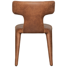801420- B | Permit eetkamerstoel lederlook - cognac | WOOOD