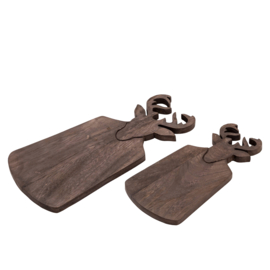 736327 | Jazzi choppingboard deer handle L - dark brown | PTMD - Begin november verwacht!