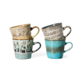 KST0251 | 70s ceramics: americano mugs, lavish (set of 4) | HKliving - Medio oktober verwacht!