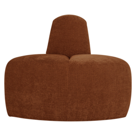 377901- R | Mojo eetbank hoek rond rugleuning - rib roestbruin | WOOOD