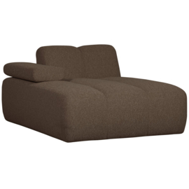 377459/60-BM | Mojo chaise longue element (links of rechts) - bouclé bruin melange | WOOOD