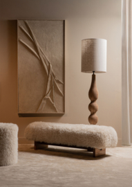 734502 | Hair bench with wooden legs - beige | PTMD 
