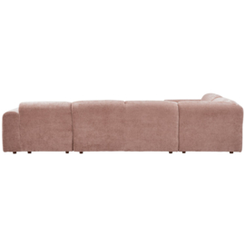 375074-T | Cloud hoekbank links - geweven chenille taupe/roze | WOOOD