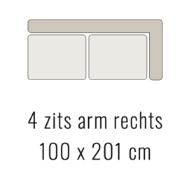 4-zits arm rechts - SOOF 100x201 cm | Sevn