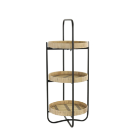 6609584 | Etagere 3 laags Ø37x89 cm LORENA - naturel-zwart | Light & Living 